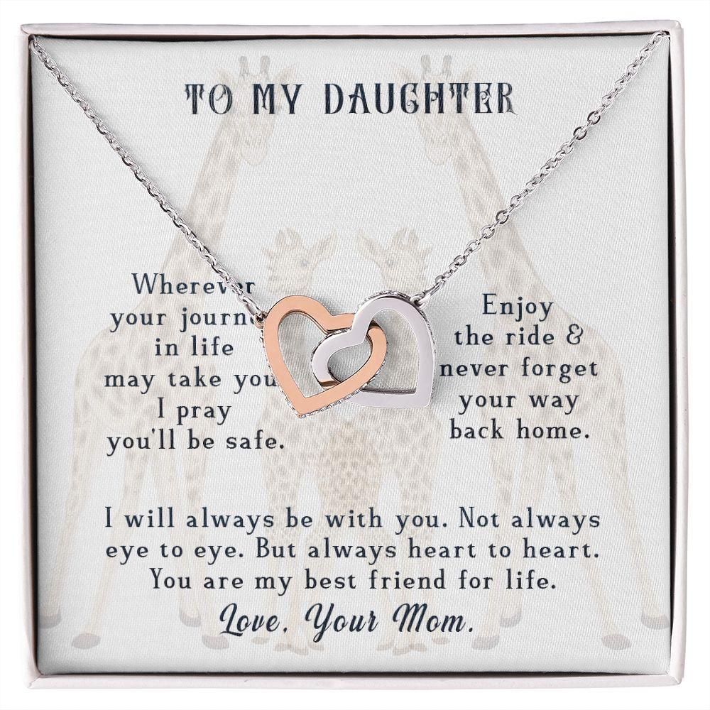To My Daughter Your Journey in Life Interlocking Hearts Necklace - Mallard Moon Gift Shop