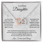 To My Darling Daughter - Love Forever and Always - Interlocking Hearts Necklace with Message card and Gift Box - Mallard Moon Gift Shop