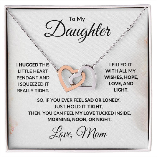 Gift for Young Daughter Hugs Interlocking Hearts Necklace - Mallard Moon Gift Shop