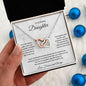 To My Darling Daughter - Love Forever and Always - Interlocking Hearts Necklace with Message card and Gift Box - Mallard Moon Gift Shop