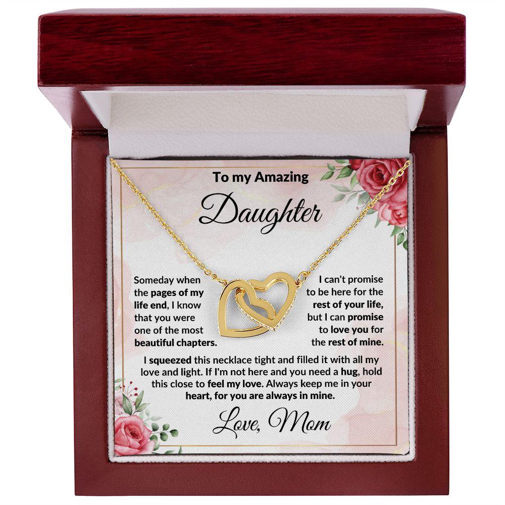 To My Amazing Daughter - I Promise to Love You - Interlocking Hearts Necklace - Mallard Moon Gift Shop