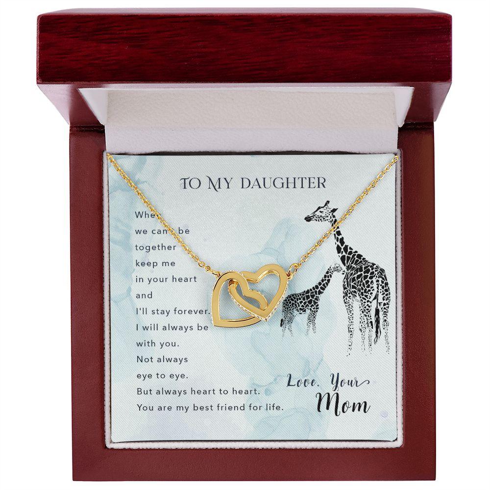 To My Daughter Best Friend for Life Interlocking Hearts Necklace - Mallard Moon Gift Shop