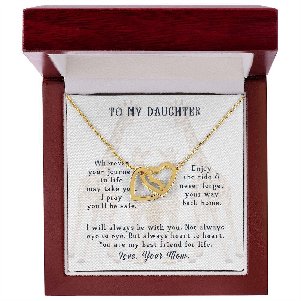 To My Daughter Your Journey in Life Interlocking Hearts Necklace - Mallard Moon Gift Shop