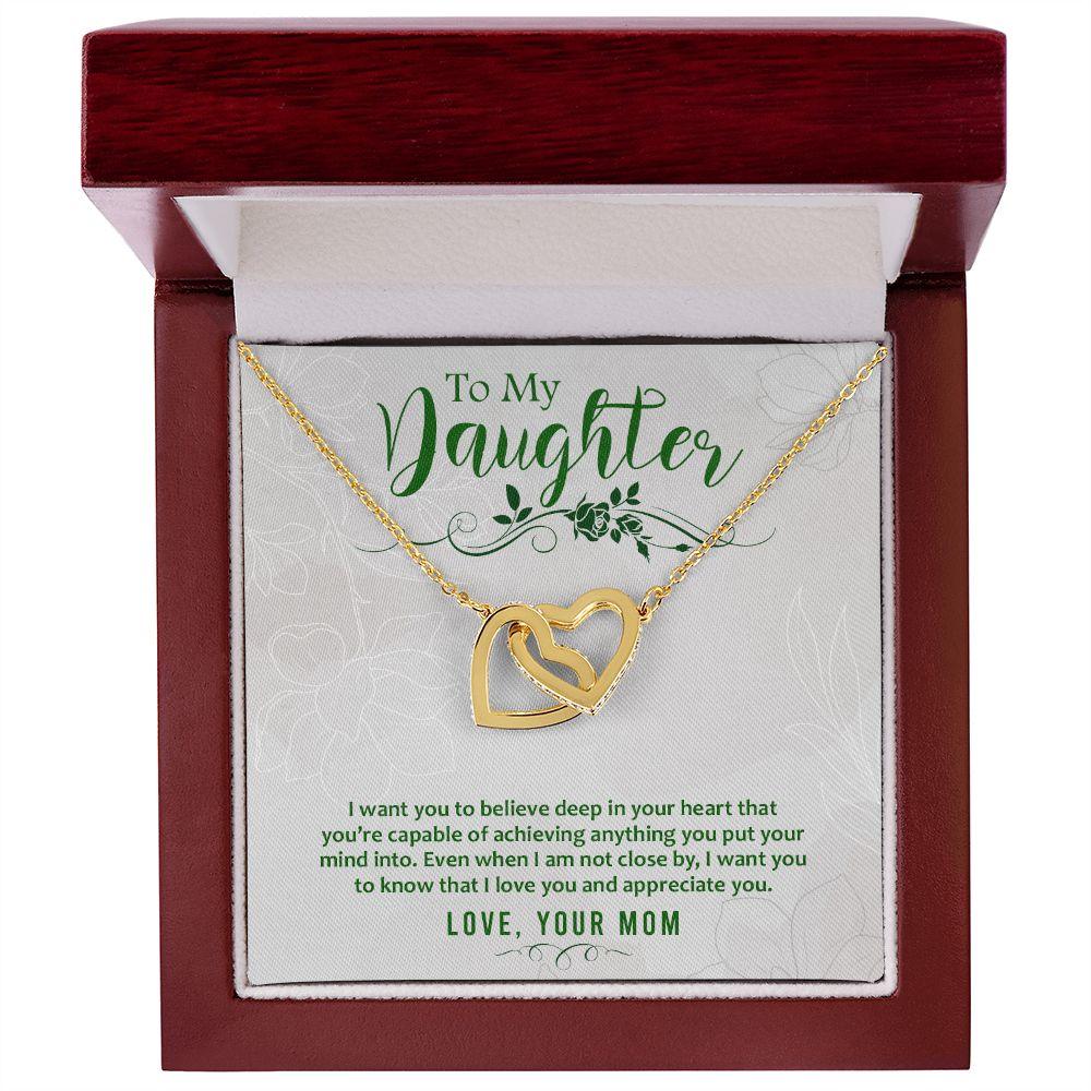 To My Daughter-I Want You to Believe Interlocking Hearts Necklace - Mallard Moon Gift Shop