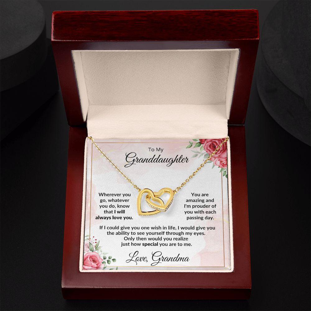Gift for Amazing Granddaughter Interlocking Hearts Necklace - Mallard Moon Gift Shop