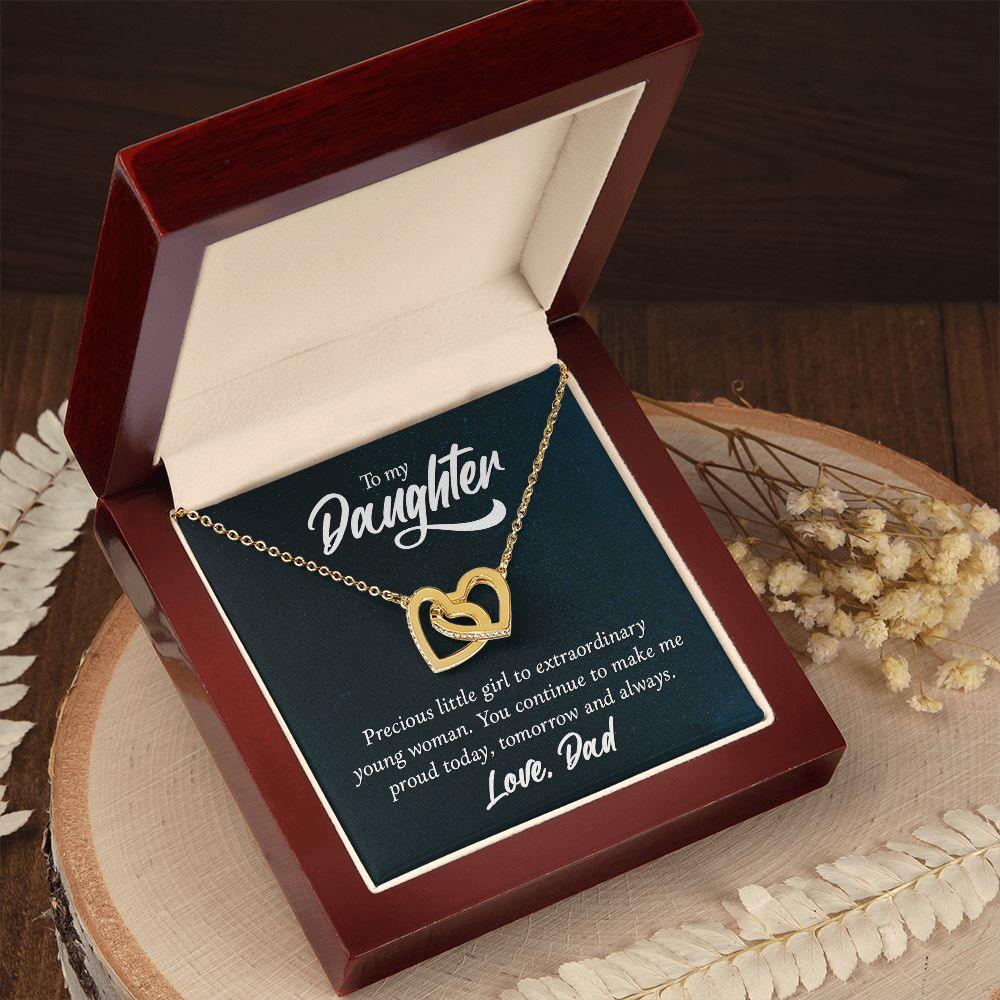 To My Daughter Gift From Dad Interlocking Hearts Necklace - Mallard Moon Gift Shop