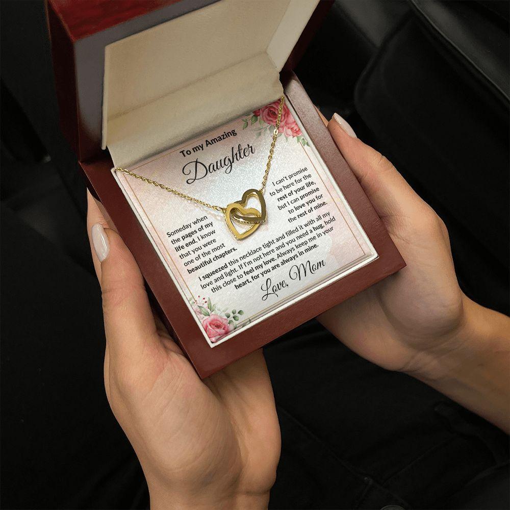 To My Amazing Daughter - I Promise to Love You - Interlocking Hearts Necklace - Mallard Moon Gift Shop