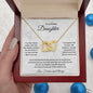 To My Darling Daughter - Love Forever and Always - Interlocking Hearts Necklace with Message card and Gift Box - Mallard Moon Gift Shop