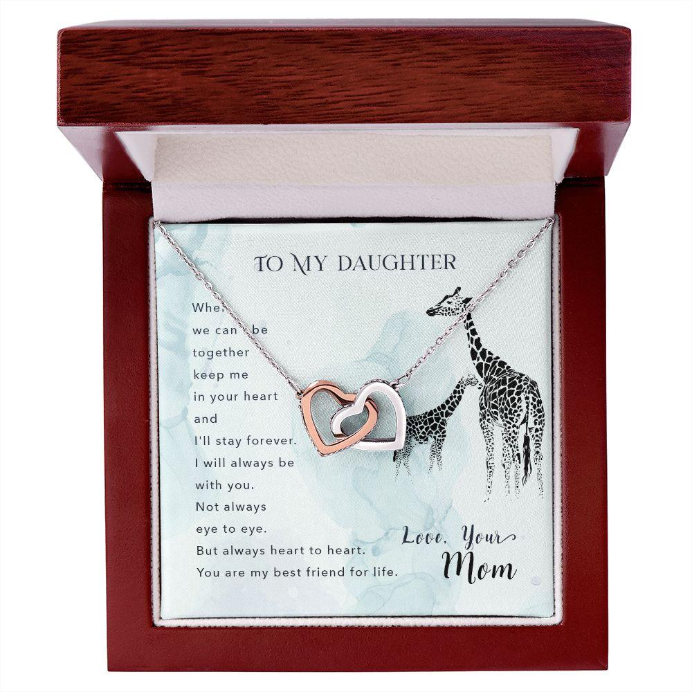 To My Daughter Best Friend for Life Interlocking Hearts Necklace - Mallard Moon Gift Shop