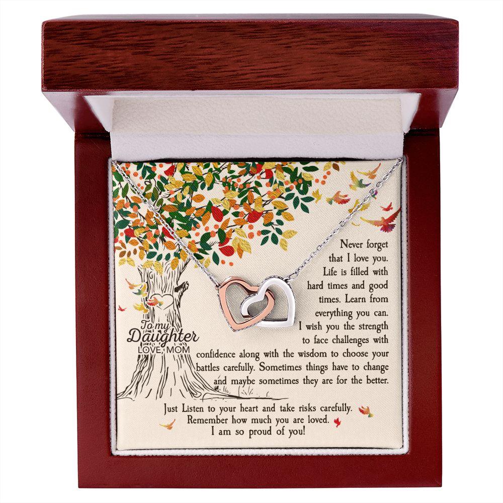 To My Daughter Never Forget That I Love You Interlocking Hearts Necklace - Mallard Moon Gift Shop