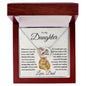To My Daughter - Give You One Wish - Interlocking Hearts Necklace with Tiger Message Card Gift Box - Mallard Moon Gift Shop