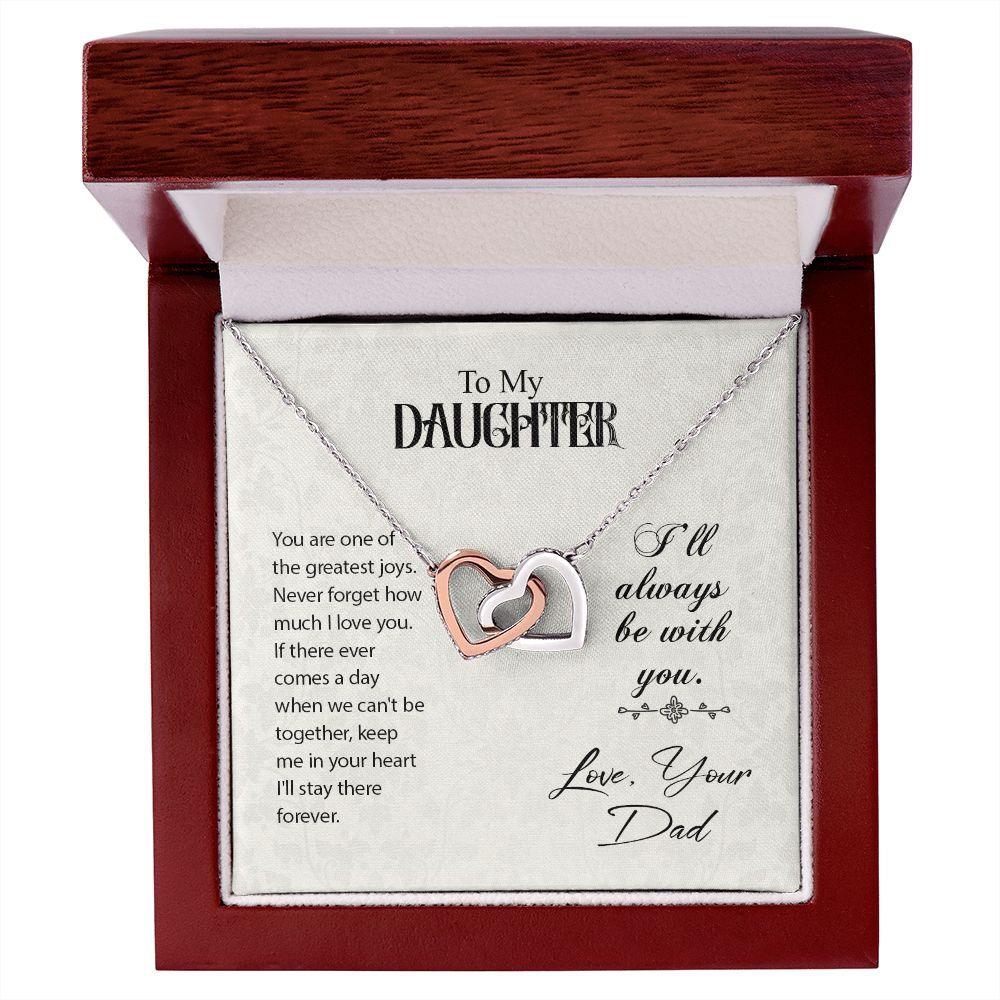 To My Daughter - Greatest Joy - Interlocking Hearts Necklace - Mallard Moon Gift Shop