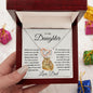 To My Daughter - Give You One Wish - Interlocking Hearts Necklace with Tiger Message Card Gift Box - Mallard Moon Gift Shop