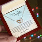 To My Daughter - Learn From Everything Interlocking Hearts Necklace - Mallard Moon Gift Shop