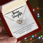 Gift for Bonus Daughter - Gift of Life - Interlocking Hearts Necklace Message Card Gift Box - Mallard Moon Gift Shop
