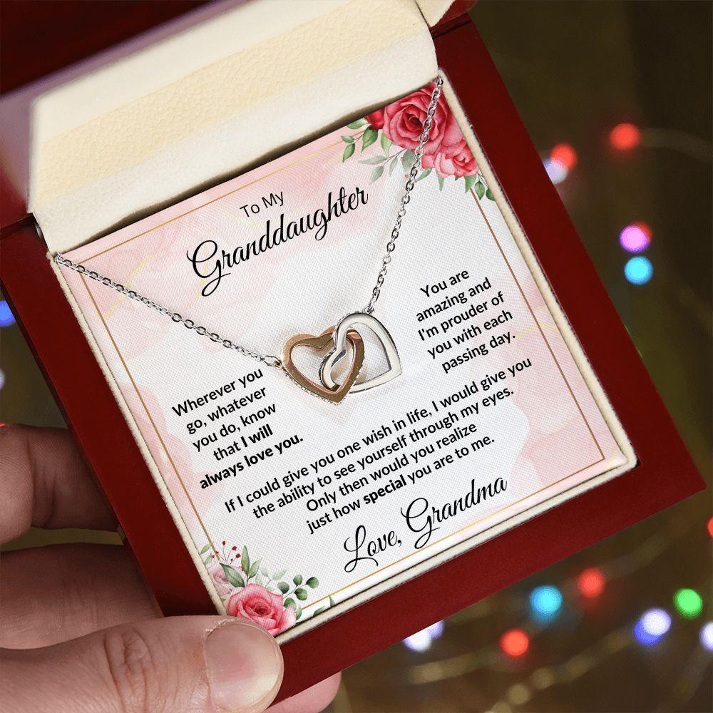Gift for Amazing Granddaughter Interlocking Hearts Necklace - Mallard Moon Gift Shop