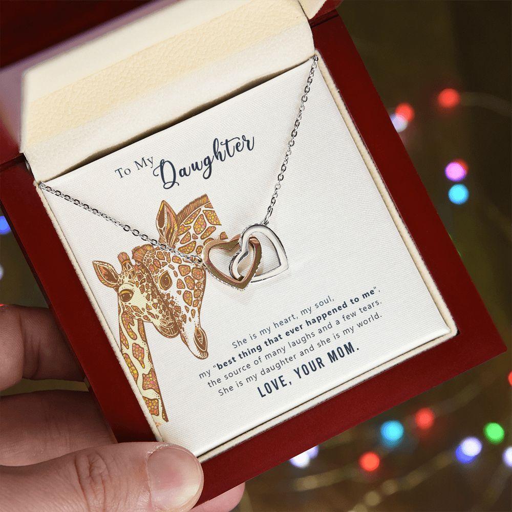 To My Daughter Heart and Soul Interlocking Hearts Necklace - Mallard Moon Gift Shop