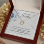 Gift for Unbiological Sister Sterling Silver Heart Pendant Necklace - Mallard Moon Gift Shop