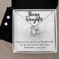 To My Bonus Daughter Gift Forever Love Heart Pendant Necklace and Earring Set - Mallard Moon Gift Shop