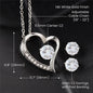 Gift for Soulmate Forever and Always Heart Necklace and Earring Set - Mallard Moon Gift Shop