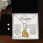 To My Daughter Love Dad Forever Love Heart Pendant Necklace and Earring Set - Mallard Moon Gift Shop