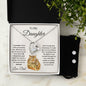 To My Daughter Love Dad Forever Love Heart Pendant Necklace and Earring Set - Mallard Moon Gift Shop
