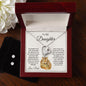 To My Daughter Love Dad Forever Love Heart Pendant Necklace and Earring Set - Mallard Moon Gift Shop