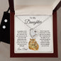 To My Daughter Love Dad Forever Love Heart Pendant Necklace and Earring Set - Mallard Moon Gift Shop