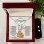 To My Daughter Love Dad Forever Love Heart Pendant Necklace and Earring Set - Mallard Moon Gift Shop