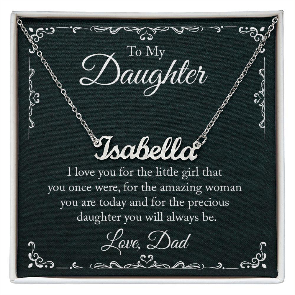 To My Daughter - I Love-you - Personalized Name Necklace - Mallard Moon Gift Shop