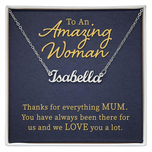 To An Amazing Mum Personalized Name Necklace - Mallard Moon Gift Shop