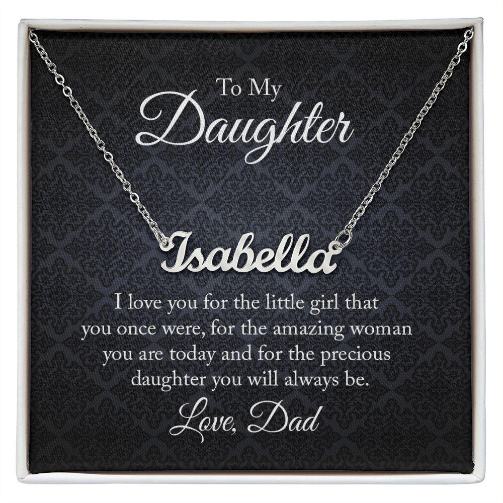 To My Daughter Personalized Name Necklace - Mallard Moon Gift Shop