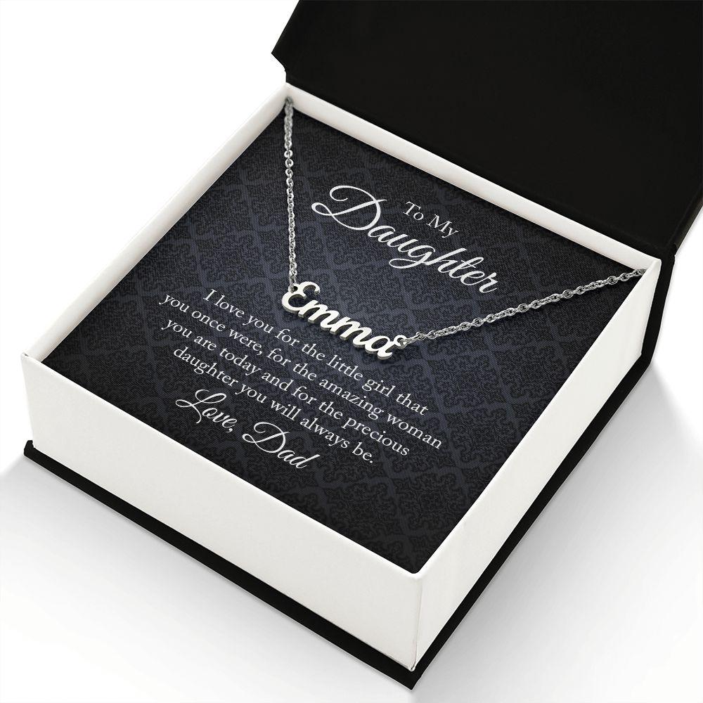 To My Daughter Personalized Name Necklace - Mallard Moon Gift Shop
