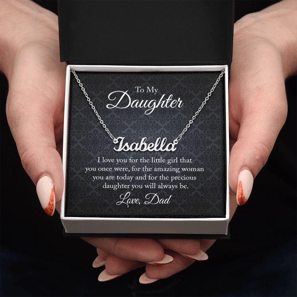 To My Daughter Personalized Name Necklace - Mallard Moon Gift Shop