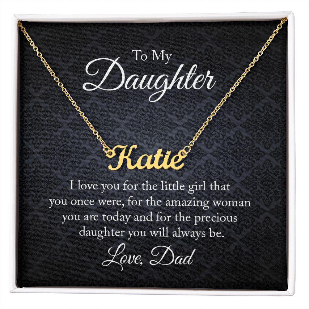 To My Daughter Personalized Name Necklace - Mallard Moon Gift Shop