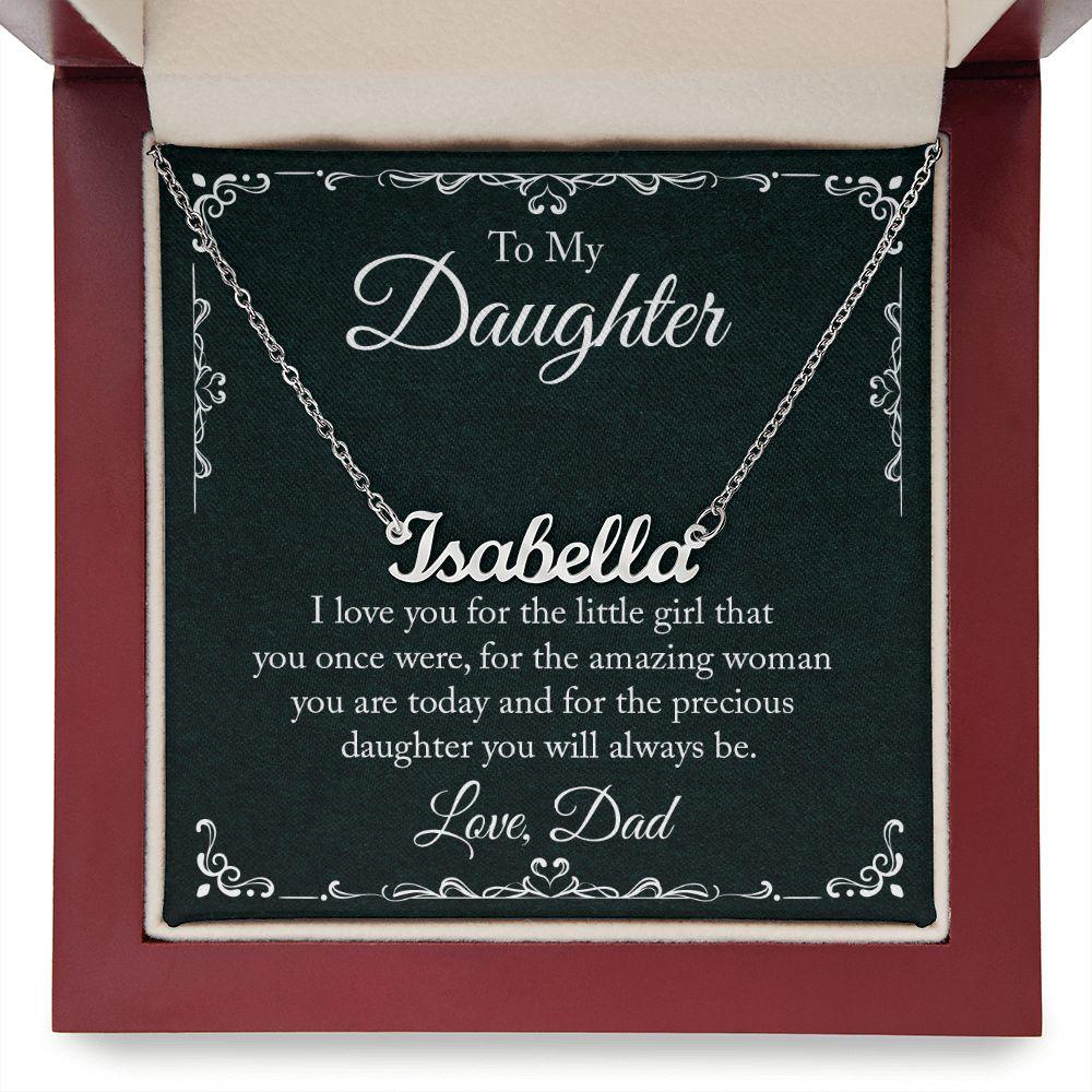 To My Daughter - I Love-you - Personalized Name Necklace - Mallard Moon Gift Shop