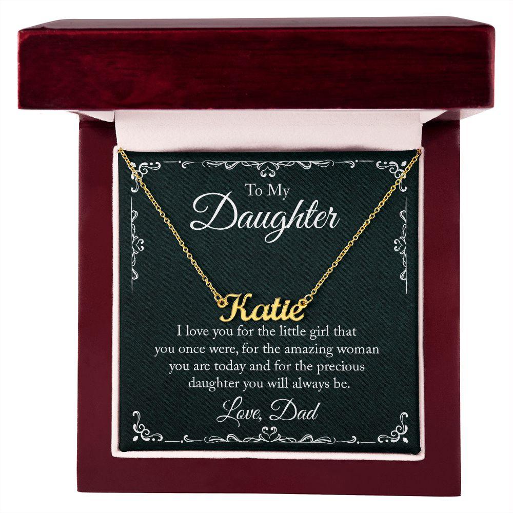 To My Daughter - I Love-you - Personalized Name Necklace - Mallard Moon Gift Shop