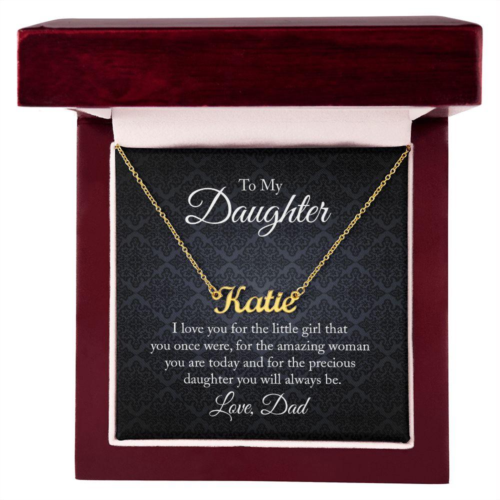 To My Daughter Personalized Name Necklace - Mallard Moon Gift Shop