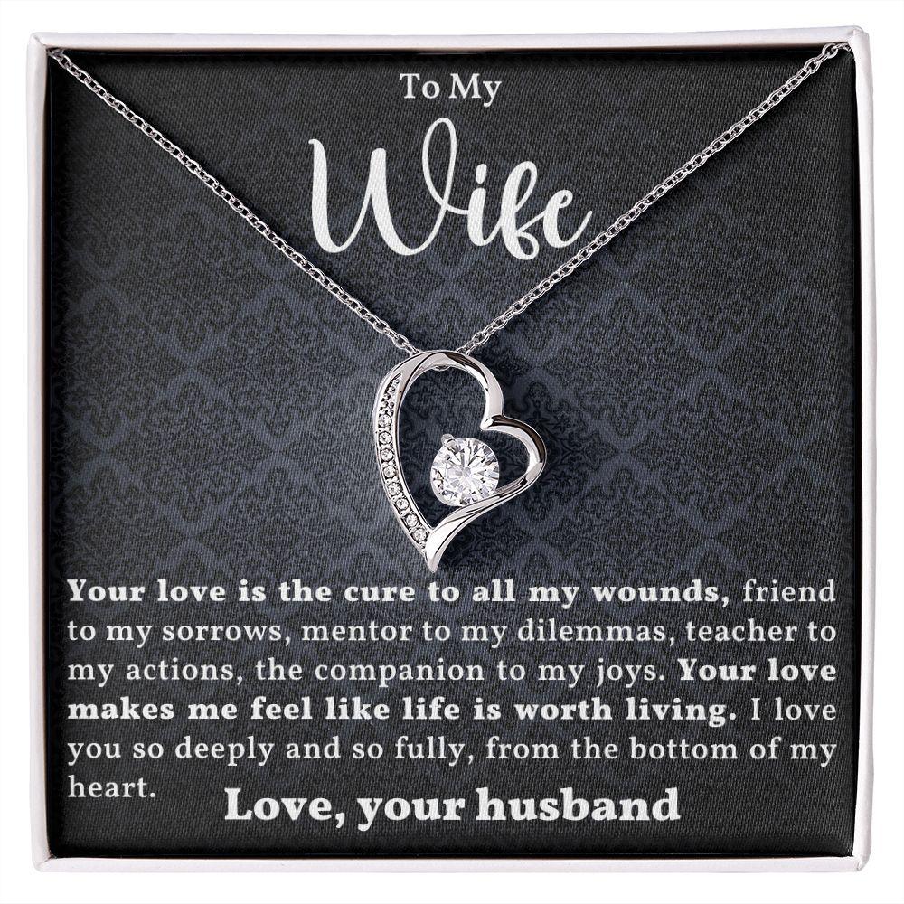 Gift for Wife - Bottom of my Heart - Forever Love Heart Pendant Necklace - Mallard Moon Gift Shop