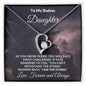 To My Badass Daughter - Storm - Forever Love Heart Pendant Necklace - Mallard Moon Gift Shop