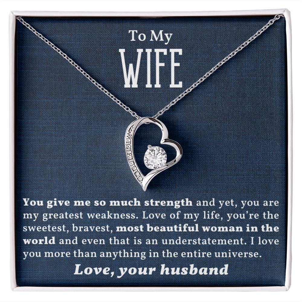 Gift for Wife - Love of my Life - Forever Love Heart Pendant Necklace - Mallard Moon Gift Shop