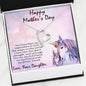 Mother's Day Gift from Daughter Forever Love Heart Pendant Necklace Unicorn Message Card - Mallard Moon Gift Shop