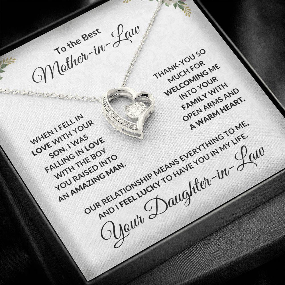 To My Mother-in-law Gift from Daughter-in-law Forever Love Heart Pendant Necklace - Mallard Moon Gift Shop