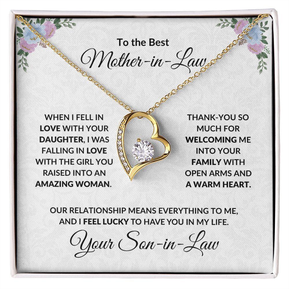 Mother-in-law Gift from Son-in-law Forever Love Heart Pendant Necklace - Mallard Moon Gift Shop