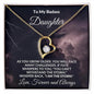 To My Badass Daughter - Storm - Forever Love Heart Pendant Necklace - Mallard Moon Gift Shop