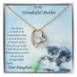Gift for Mother from Daughter Forever Love Heart Pendant Necklace with Kitten Message Card - Mallard Moon Gift Shop