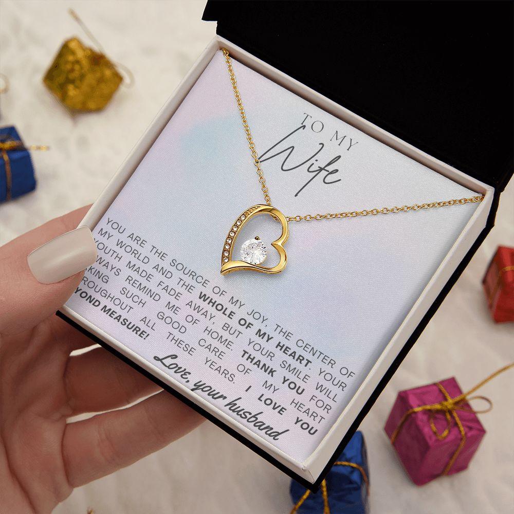 To My Wife - Whole of My Heart - Forever Love Heart Pendant Necklace - Mallard Moon Gift Shop