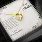 Gift for Mother From Daughter Forever Love Heart Pendant Necklace Special Bond Message Card - Mallard Moon Gift Shop