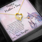 Mother's Day Gift from Daughter Forever Love Heart Pendant Necklace Unicorn Message Card - Mallard Moon Gift Shop