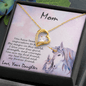 Gift for Mother Forever Love Heart Pendant Necklace From Daughter Unicorn Message Card - Mallard Moon Gift Shop